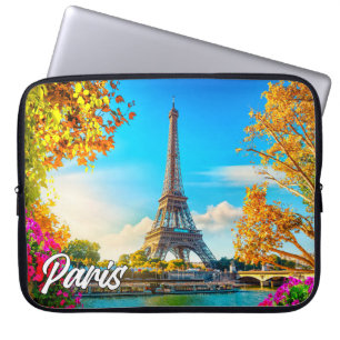 Beautiful Paris, France Eiffel Tower Laptop Sleeve