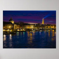 Beautiful Paris France Evening Skyline