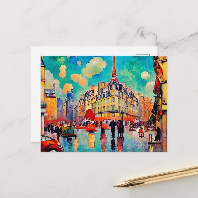 Beautiful Paris Postcard (Front/Back In Situ)