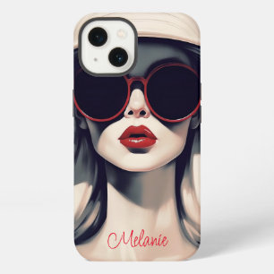 Beautiful Parisian Woman in sunglasses and hat iPhone 13 Case