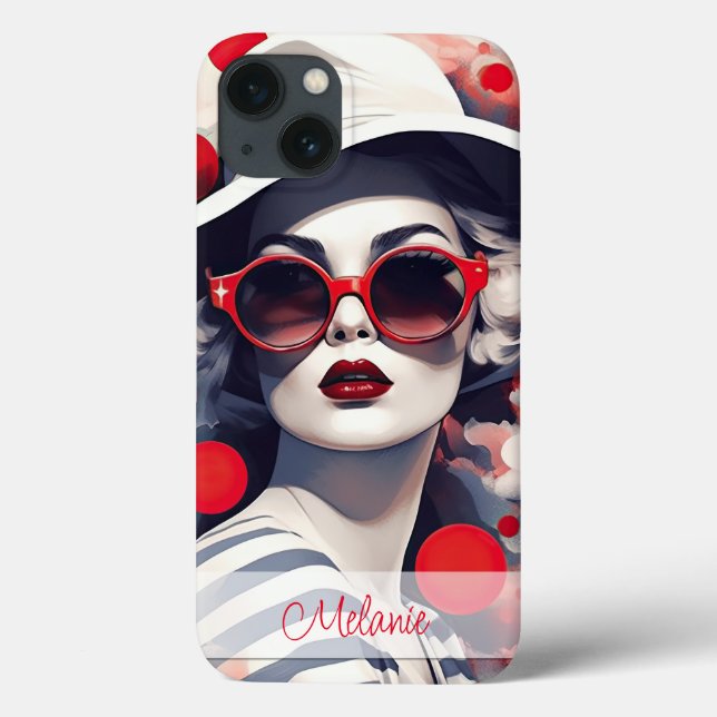 Beautiful Parisian Woman personalise Case-Mate iPhone Case (Back)