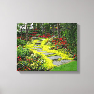 Beautiful Park Flowers Photo Canvas Print