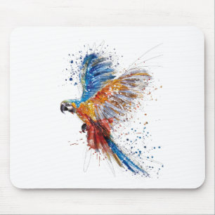Beautiful parrot lifting its wings mouse pad