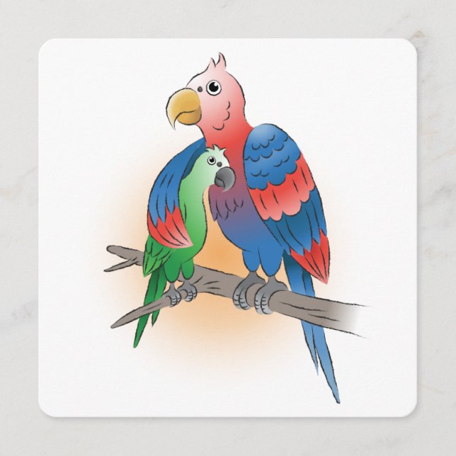 Beautiful Parrots for Mother's Day Card (Front)