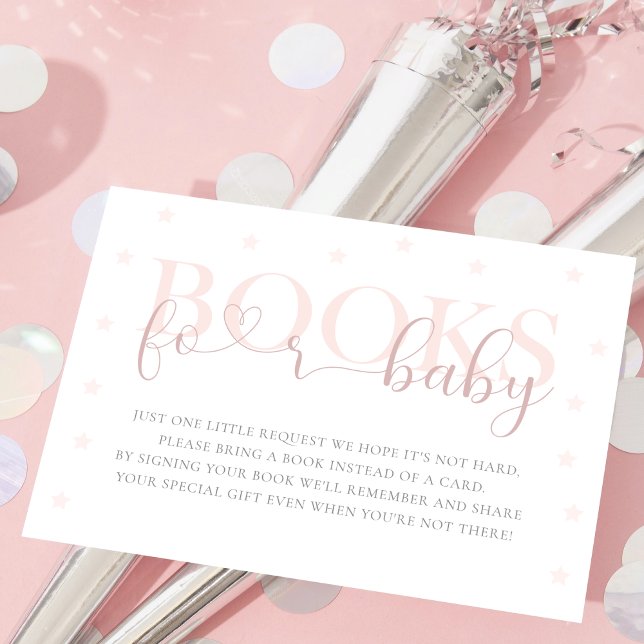 Beautiful pastel Baby Shower Books for Baby Enclosure Card (Creator Uploaded)