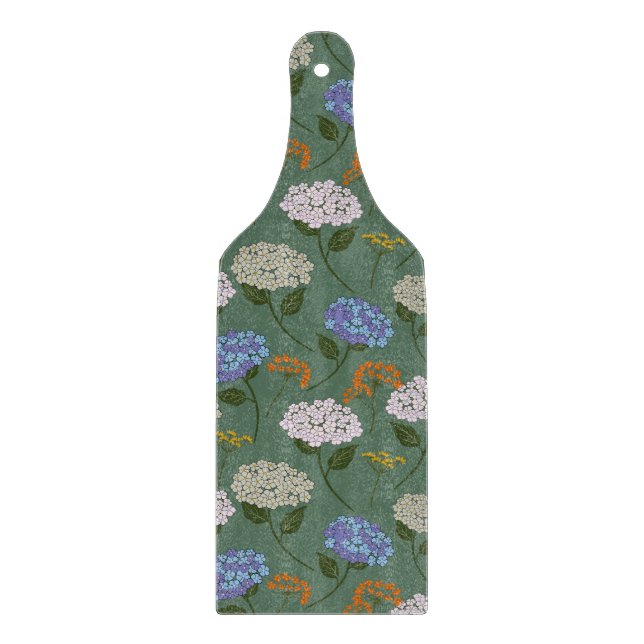 Beautiful,Pastel colour Hydrangea & Wildflower Cutting Board (Front)
