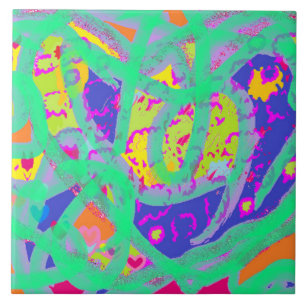 Beautiful pastel colours art design blues pink tile