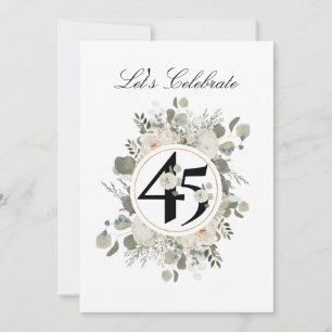 Beautiful Pastel Floral 45th ANNIVERSARY Invitation