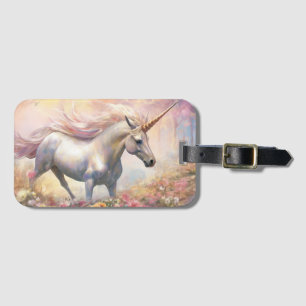 Beautiful Pastel Gold Magical Unicorn  Luggage Tag