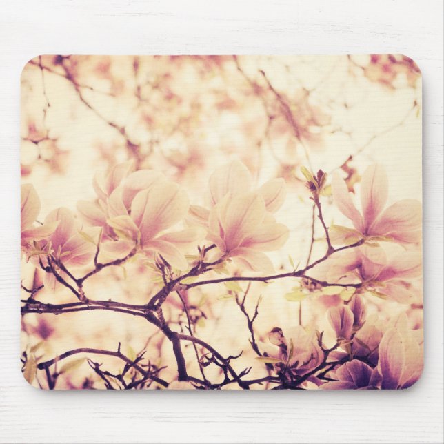 Beautiful pastel magnolia flower mouse pad (Front)