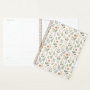 Beautiful Pastel Neutral Soft Colours Wildflowers Planner