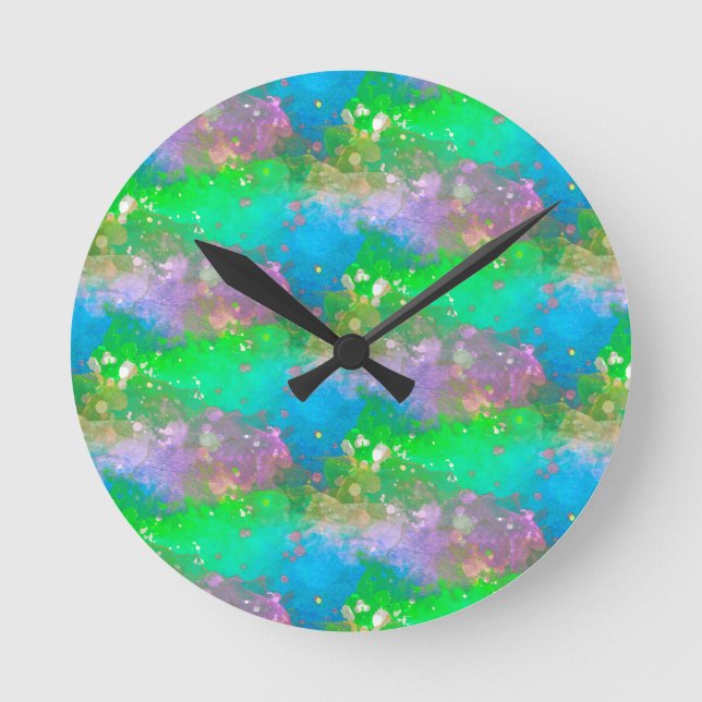Beautiful Pastel Pattern  Round Clock (Front)