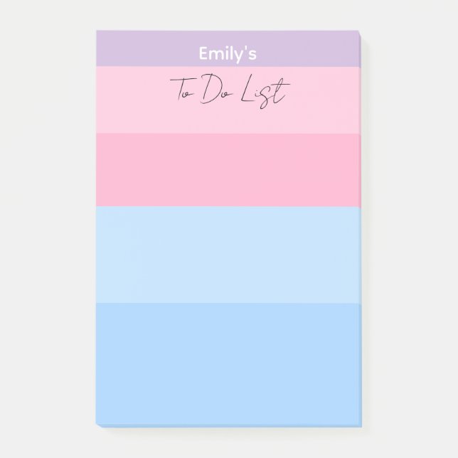 Beautiful Pastel Pink & Blue Post-it Notes (Front)