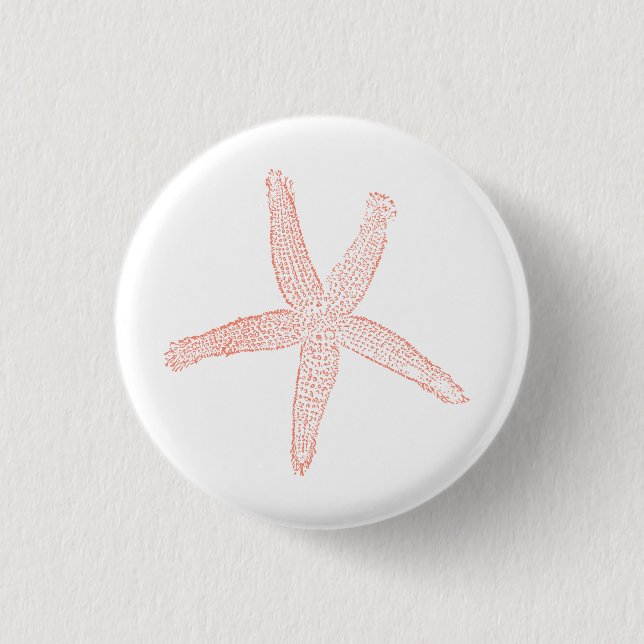 Beautiful Pastel Pink Starfish Illustration 3 Cm Round Badge (Front)