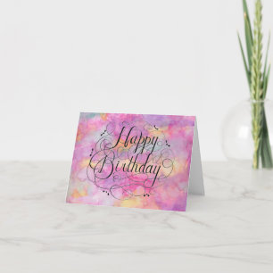 Beautiful Pastel Watercolor Birthday Card