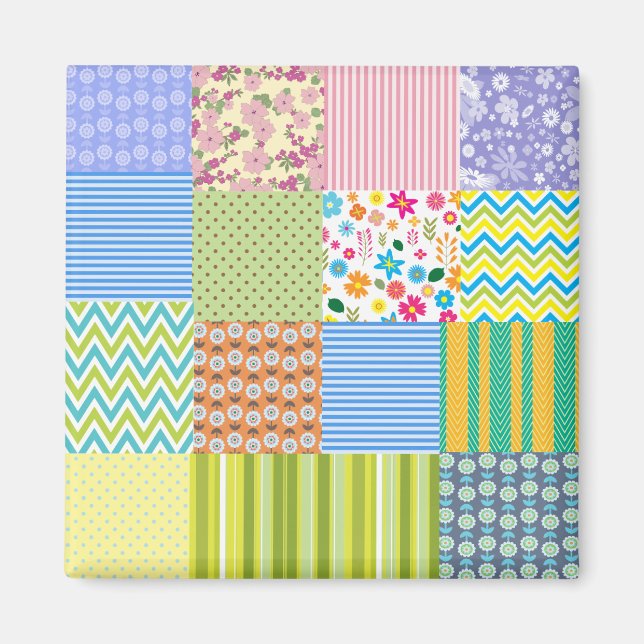 Beautiful patchwork design magnet (Front)
