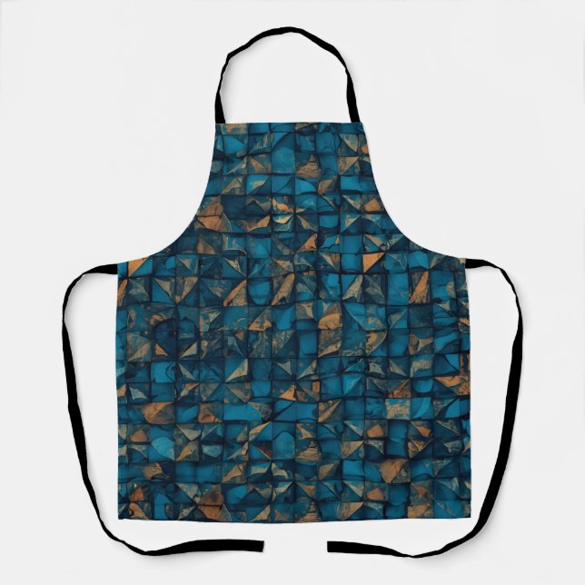 Beautiful Patchwork "Look" in Dark Teal Apron (Front)