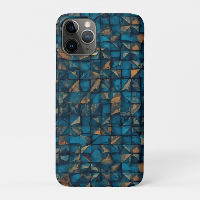 Beautiful Patchwork "Look" in Dark Teal Case-Mate iPhone Case (Back)