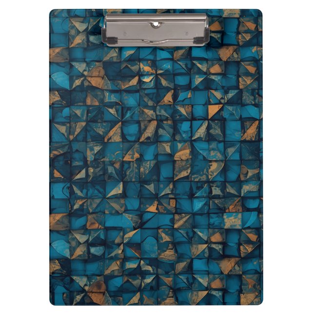 Beautiful Patchwork "Look" in Dark Teal Clipboard (Front)