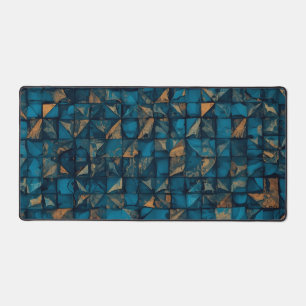 Beautiful Patchwork "Look" in Dark Teal Desk Mat