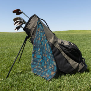 Beautiful Patchwork "Look" in Dark Teal Golf Towel