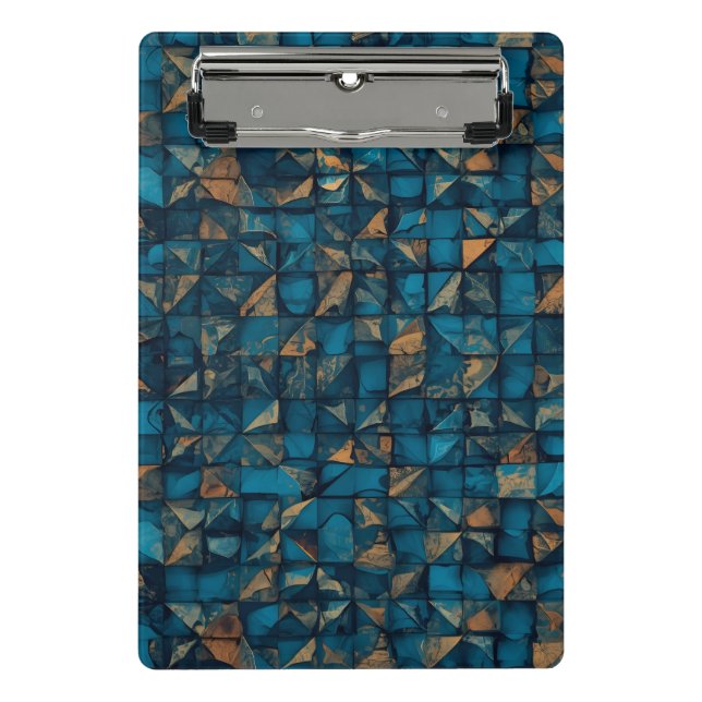 Beautiful Patchwork "Look" in Dark Teal Mini Clipboard (Front)