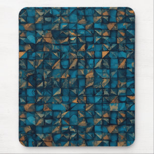 Beautiful Patchwork "Look" in Dark Teal Mouse Pad
