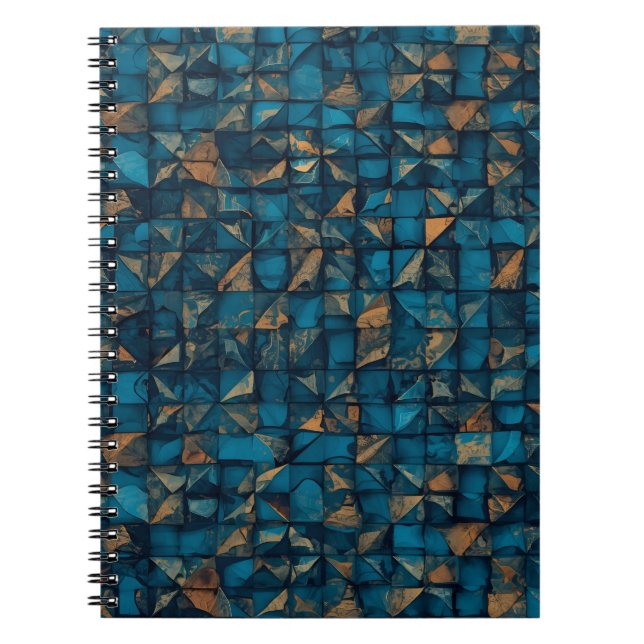 Beautiful Patchwork "Look" in Dark Teal Notebook (Front)