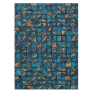 Beautiful Patchwork "Look" in Dark Teal Tablecloth