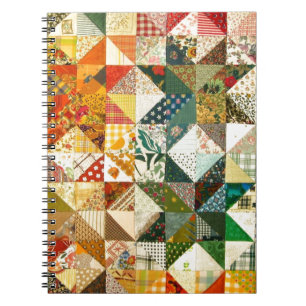 Beautiful Patchwork Spiral Notebook
