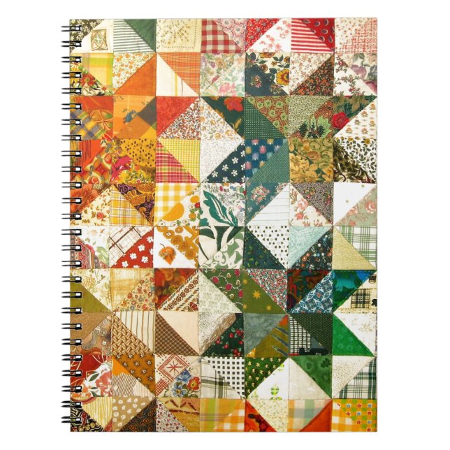 Beautiful Patchwork Spiral Notebook (Front)