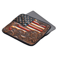 Beautiful Patriotic Western Faux Tooled Leather
