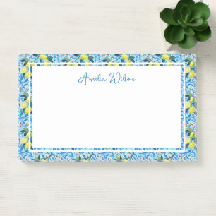 Beautiful Pattern of Vibrant Lemons Personalized Post-it Notes