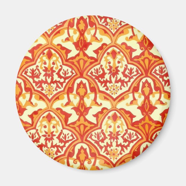 BEAUTIFUL PATTERN - RED & ORANGE MAGNET (Front)