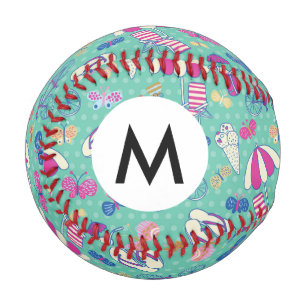 Beautiful Pattern With Summer Elements Baseball