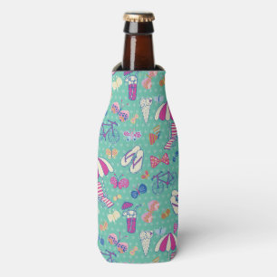 Beautiful Pattern With Summer Elements Bottle Cooler