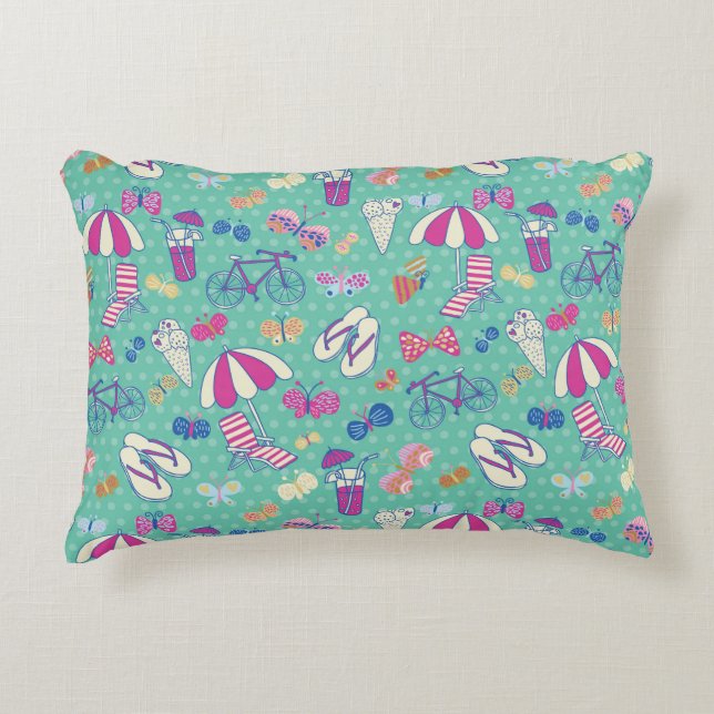 Beautiful Pattern With Summer Elements Decorative Cushion (Front)