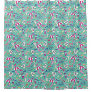 Beautiful Pattern With Summer Elements Shower Curtain
