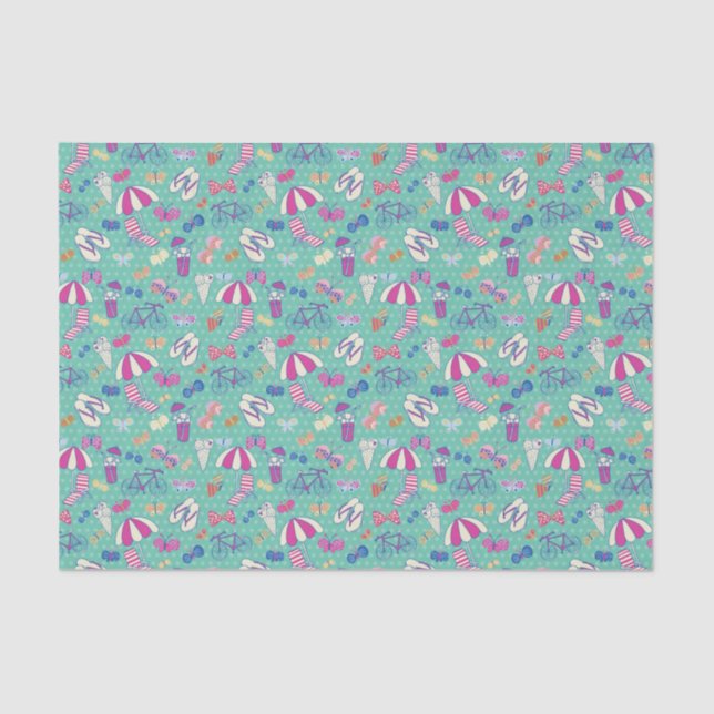 Beautiful Pattern With Summer Elements Tissue Paper (Front)