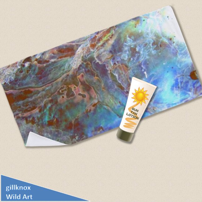 Beautiful Paua Black Abalone New Zealand Shell Beach Towel (Creator Uploaded)