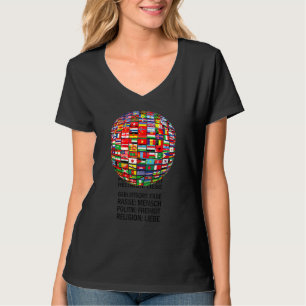 Beautiful Peace All World Falgs Against Racism T-Shirt