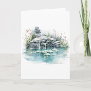 Beautiful Peaceful Waterfall Blank Greeting Card
