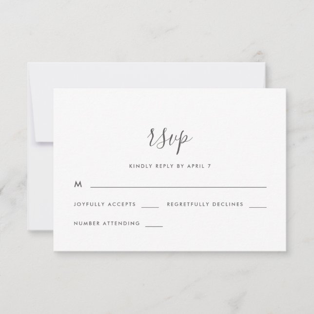 Beautiful Peach Blush Wedding Rsvp Card (Front)