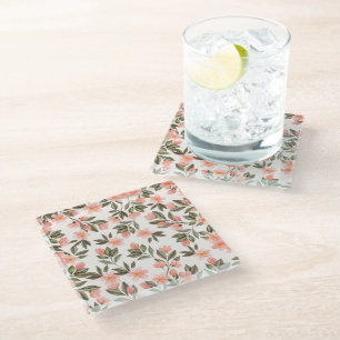 Beautiful Peach Flowers Coaster