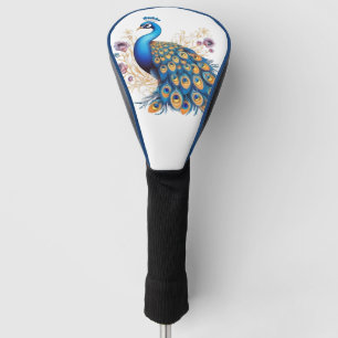 Beautiful peacock bird golf driver head cover