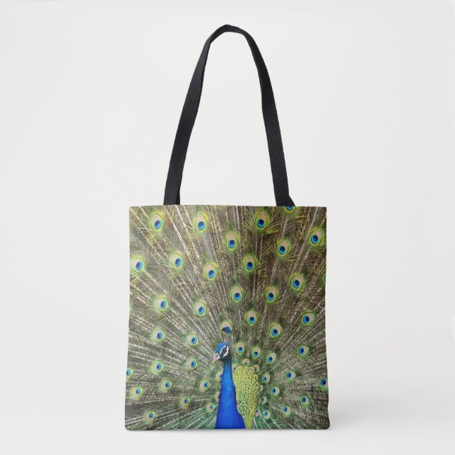 Beautiful Peacock Bird Tote Bag (Front)