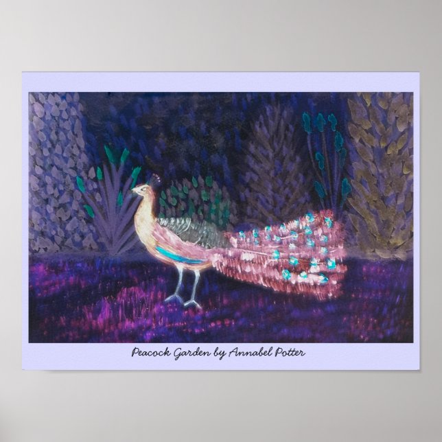 Beautiful Peacock Colorful Art Poster (Front)