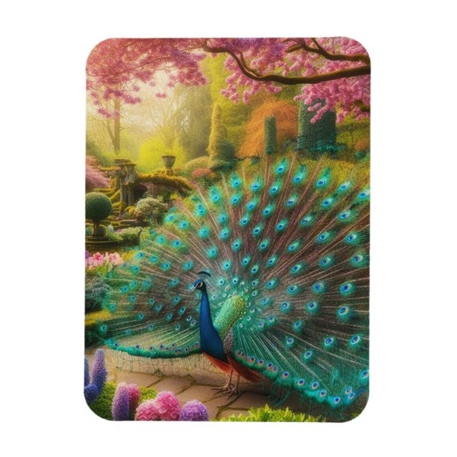 Beautiful Peacock Design  Magnet (Vertical)