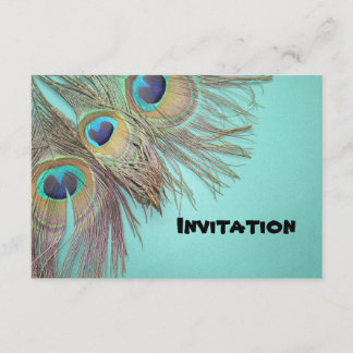 Beautiful Peacock Feathers Invitation Card