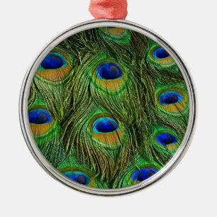 Beautiful Peacock Feathers Metal Tree Decoration
